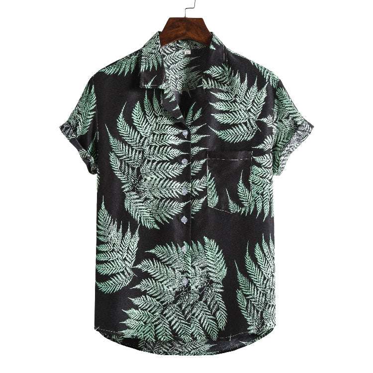 Men Short sleeved beach shirts men New printed T shirt | Orazek UK Ltd