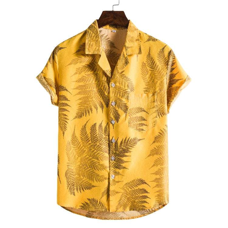 Men Short sleeved beach shirts men New printed T shirt | Orazek UK Ltd