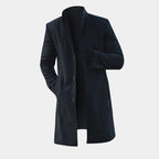 Men Trench Long Jackets Coats Overcoat Classic Jackets Solid Slim Fit Outwear | Orazek UK Ltd