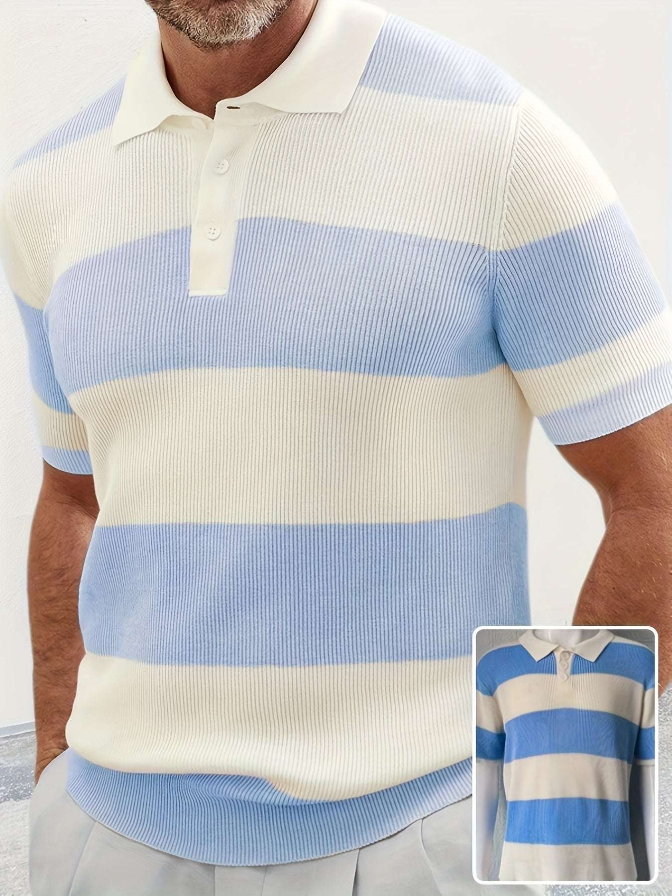 Mens Clothing Summer Fashion Lapel Sweater Short Sleeve Men Clothing Men Wears | Orazek UK Ltd