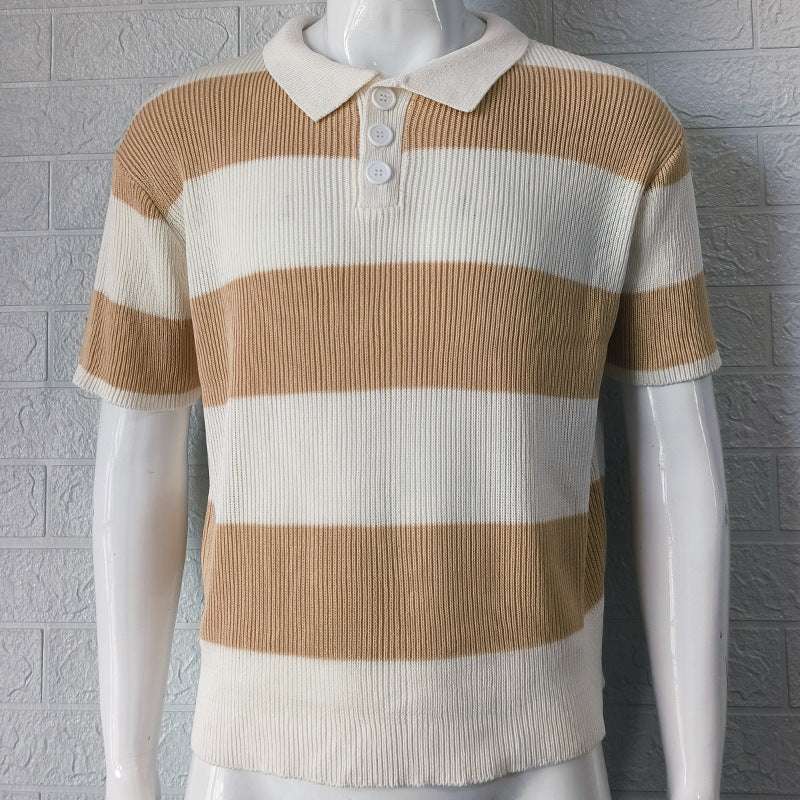 Mens Clothing Summer Fashion Lapel Sweater Short Sleeve Men Clothing Men Wears | Orazek UK Ltd