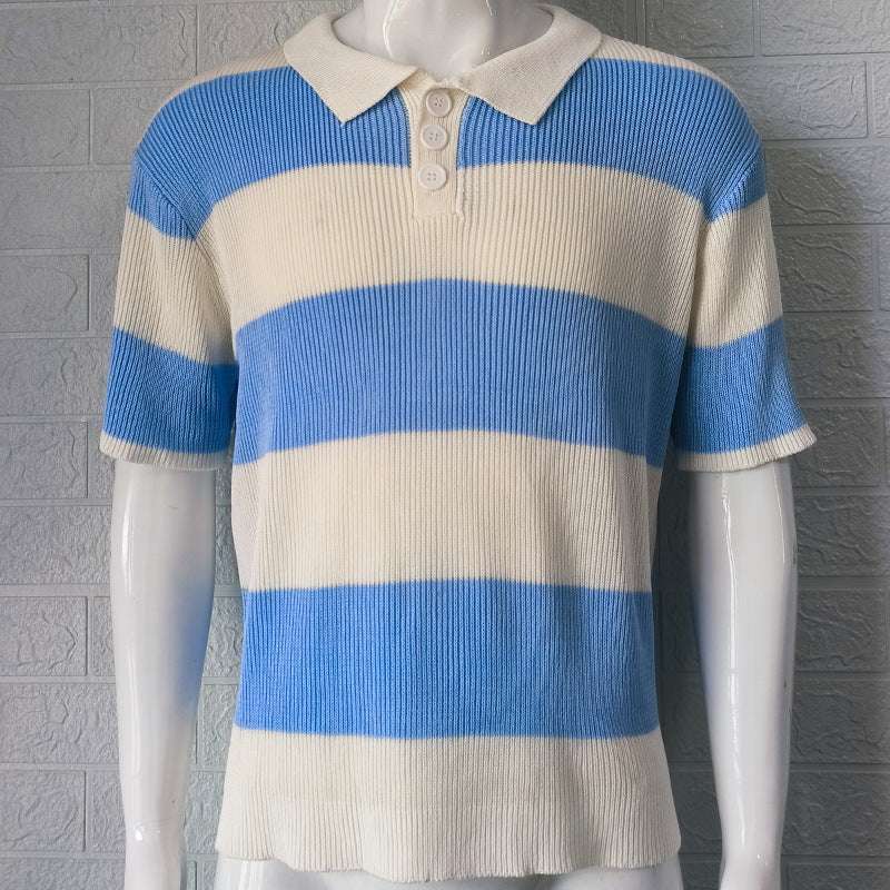 Mens Clothing Summer Fashion Lapel Sweater Short Sleeve Men Clothing Men Wears | Orazek UK Ltd