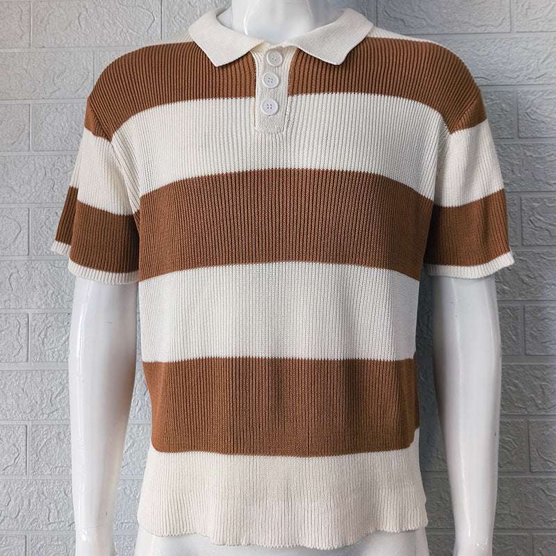 Mens Clothing Summer Fashion Lapel Sweater Short Sleeve Men Clothing Men Wears | Orazek UK Ltd