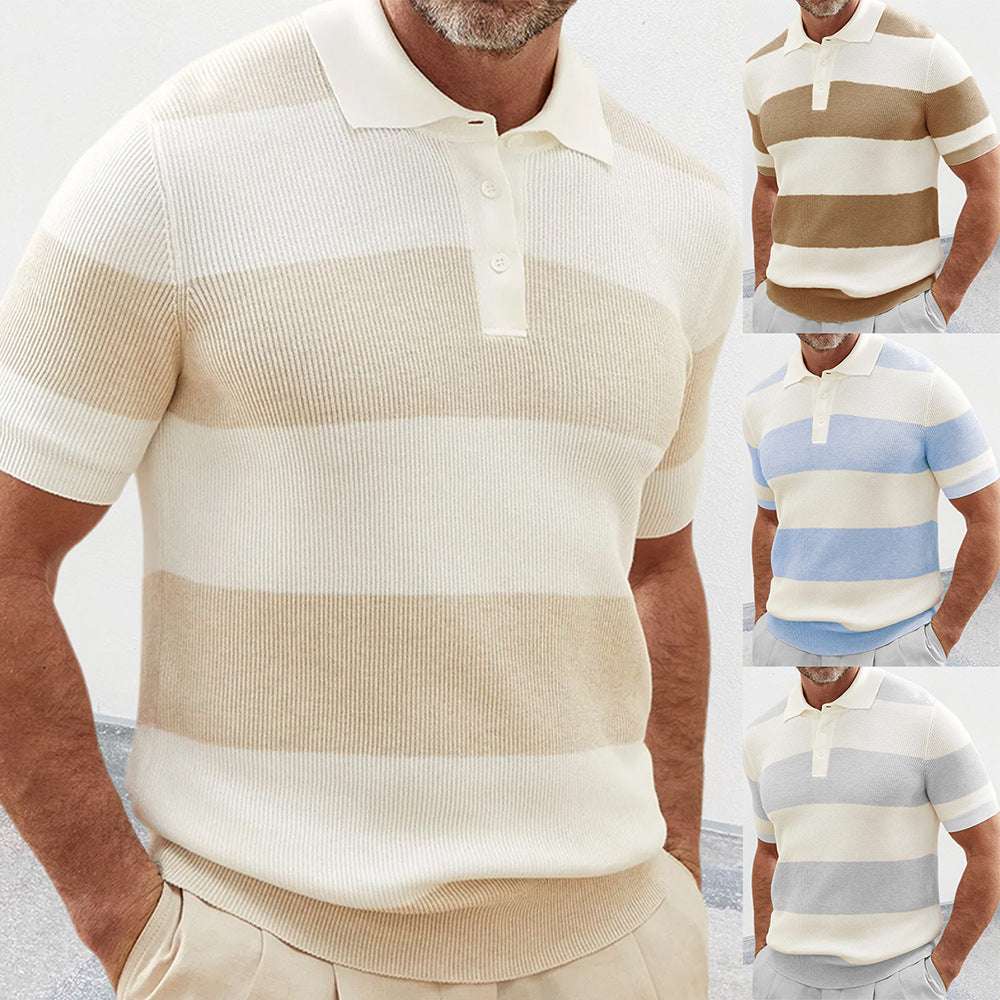 Mens Clothing Summer Fashion Lapel Sweater Short Sleeve Men Clothing Men Wears | Orazek UK Ltd