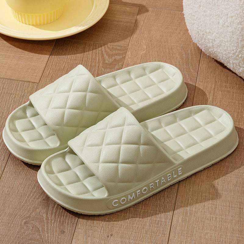 Men's Home Slippers With Plaid Design Soft-soled Silent Indoor Floor Bathing Slippers Women House Shoes Summer | Orazek UK Ltd
