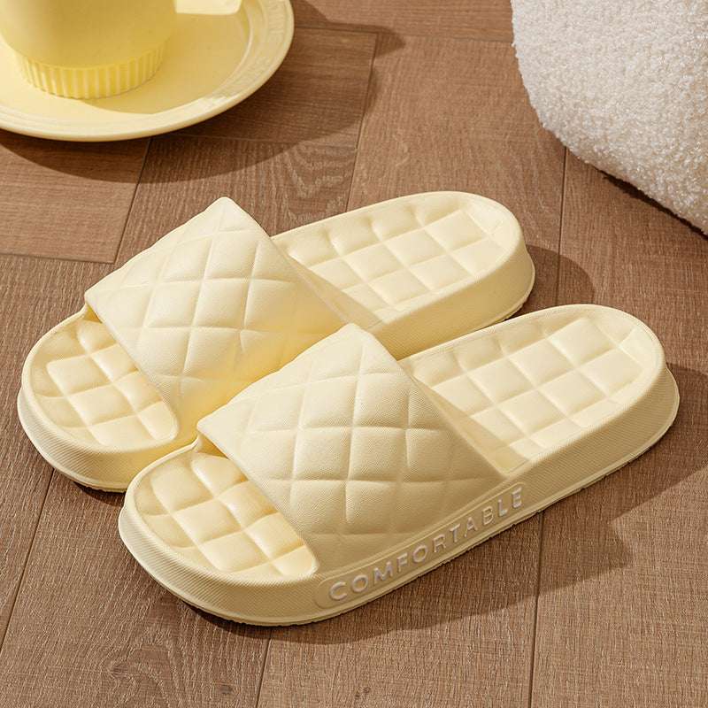 Men's Home Slippers With Plaid Design Soft-soled Silent Indoor Floor Bathing Slippers Women House Shoes Summer | Orazek UK Ltd