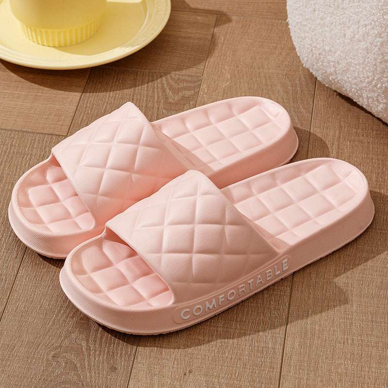 Men's Home Slippers With Plaid Design Soft-soled Silent Indoor Floor Bathing Slippers Women House Shoes Summer | Orazek UK Ltd