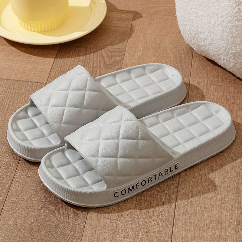 Men's Home Slippers With Plaid Design Soft-soled Silent Indoor Floor Bathing Slippers Women House Shoes Summer | Orazek UK Ltd
