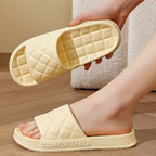 Men's Home Slippers With Plaid Design Soft-soled Silent Indoor Floor Bathing Slippers Women House Shoes Summer | Orazek UK Ltd