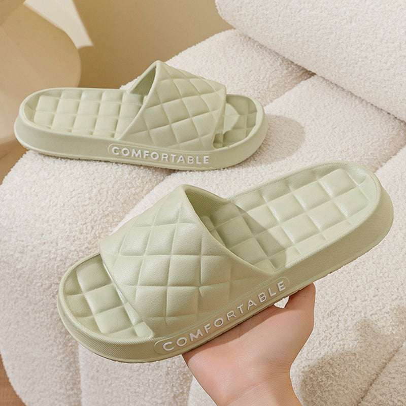 Men's Home Slippers With Plaid Design Soft-soled Silent Indoor Floor Bathing Slippers Women House Shoes Summer | Orazek UK Ltd