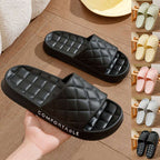 Men's Home Slippers With Plaid Design Soft-soled Silent Indoor Floor Bathing Slippers Women House Shoes Summer | Orazek UK Ltd