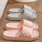 Men's Home Slippers With Plaid Design Soft-soled Silent Indoor Floor Bathing Slippers Women House Shoes Summer | Orazek UK Ltd