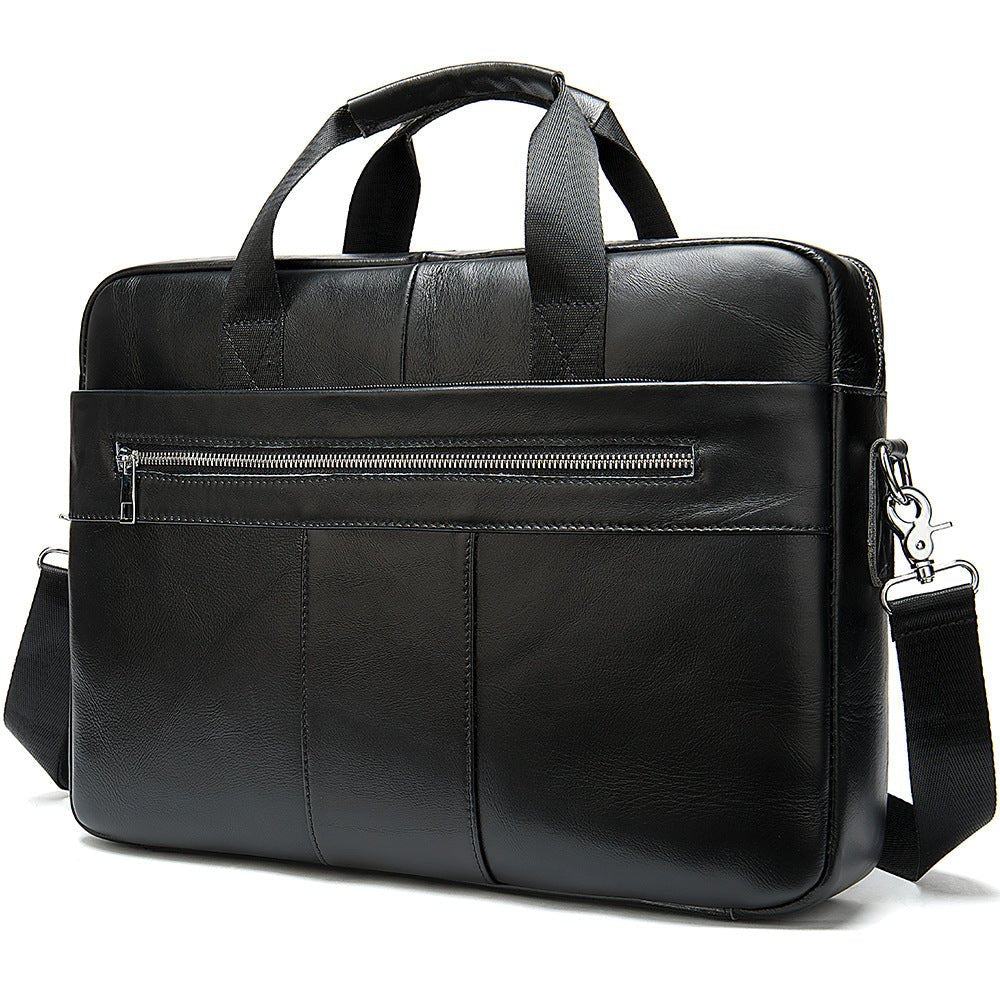 Men's Leather Briefcase Business Men's Bag First Layer Cowhide Portable | Orazek UK Ltd