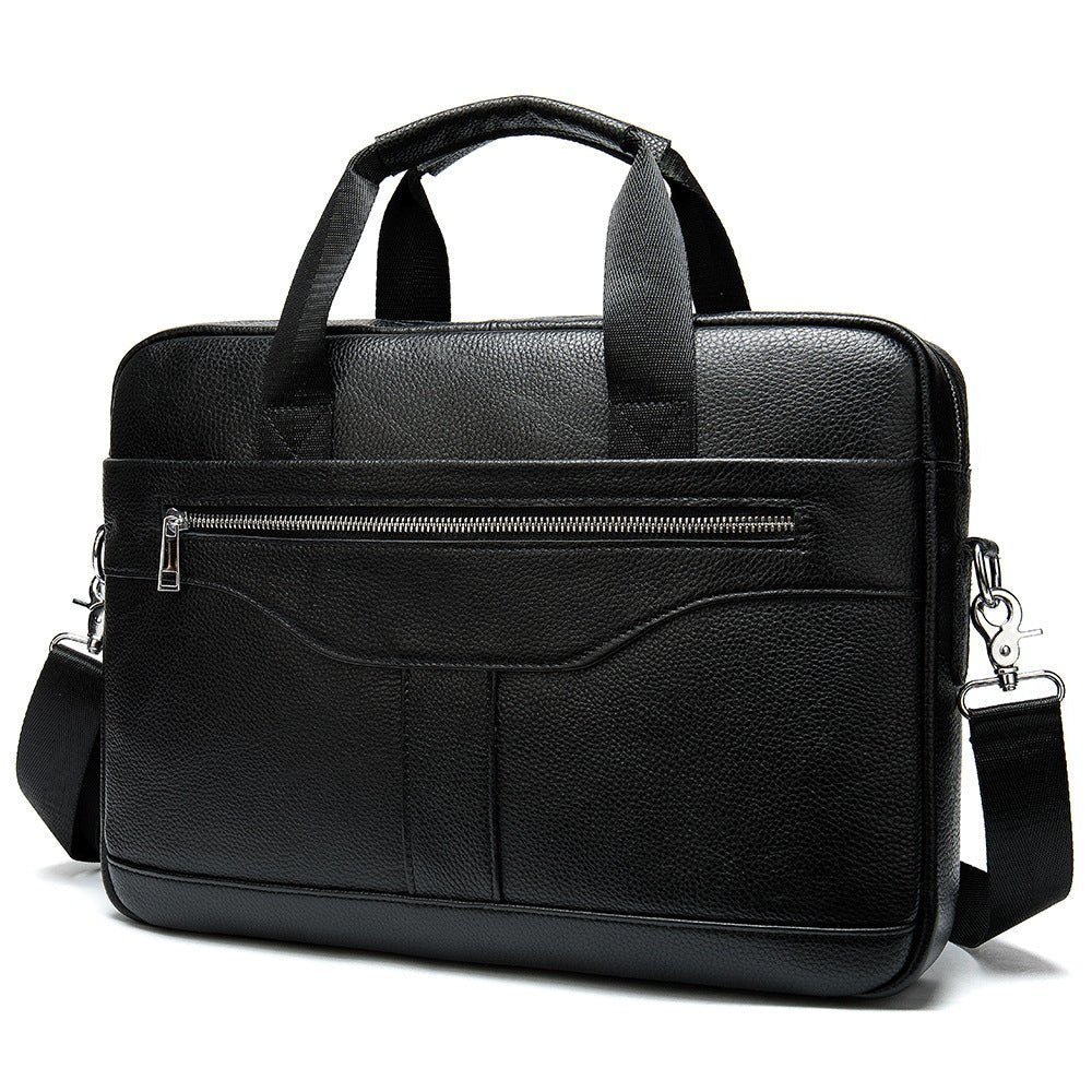 Men's Leather Briefcase Business Men's Bag First Layer Cowhide Portable | Orazek UK Ltd