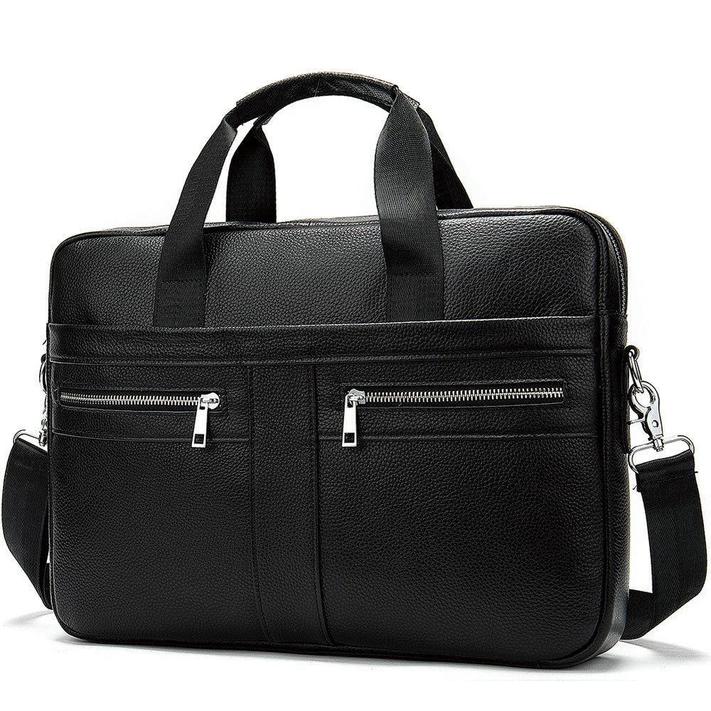 Men's Leather Briefcase Business Men's Bag First Layer Cowhide Portable | Orazek UK Ltd