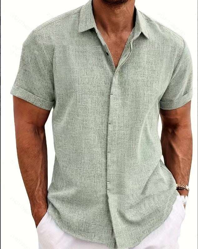 Men's Linen Short Sleeved T-shirt Loose Fitting | Orazek UK Ltd
