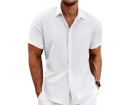 Men's Linen Short Sleeved T-shirt Loose Fitting | Orazek UK Ltd