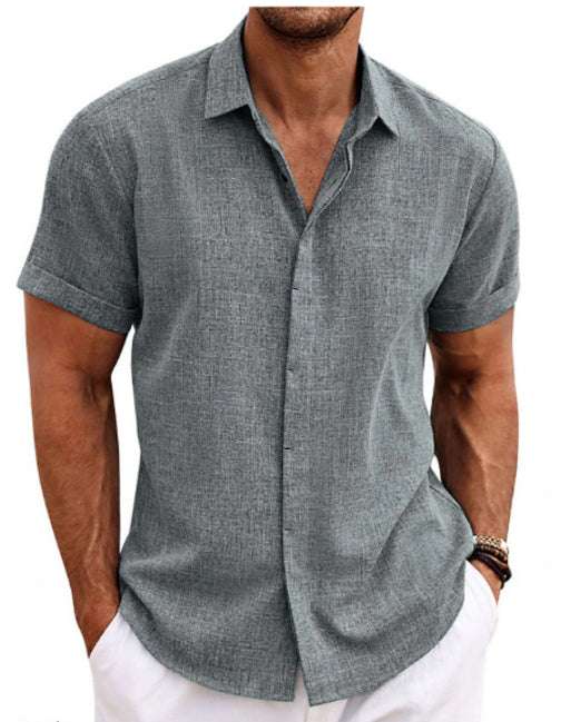 Men's Linen Short Sleeved T-shirt Loose Fitting | Orazek UK Ltd