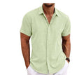 Men's Linen Short Sleeved T-shirt Loose Fitting | Orazek UK Ltd