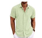 Men's Linen Short Sleeved T-shirt Loose Fitting | Orazek UK Ltd