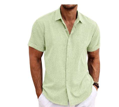 Men's Linen Short Sleeved T-shirt Loose Fitting | Orazek UK Ltd