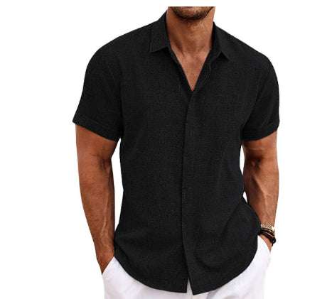 Men's Linen Short Sleeved T-shirt Loose Fitting | Orazek UK Ltd