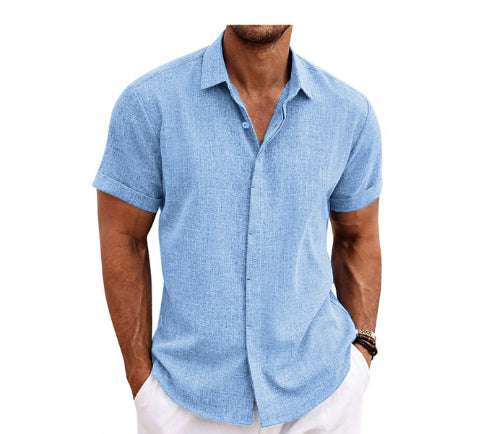 Men's Linen Short Sleeved T-shirt Loose Fitting | Orazek UK Ltd