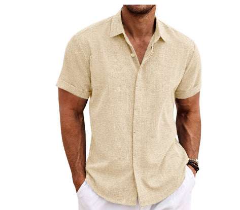 Men's Linen Short Sleeved T-shirt Loose Fitting | Orazek UK Ltd