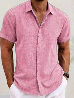 Men's Linen Short Sleeved T-shirt Loose Fitting | Orazek UK Ltd