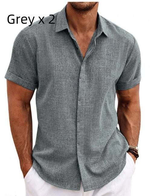Men's Linen Short Sleeved T-shirt Loose Fitting | Orazek UK Ltd