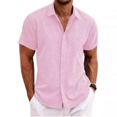 Men's Linen Short Sleeved T-shirt Loose Fitting | Orazek UK Ltd