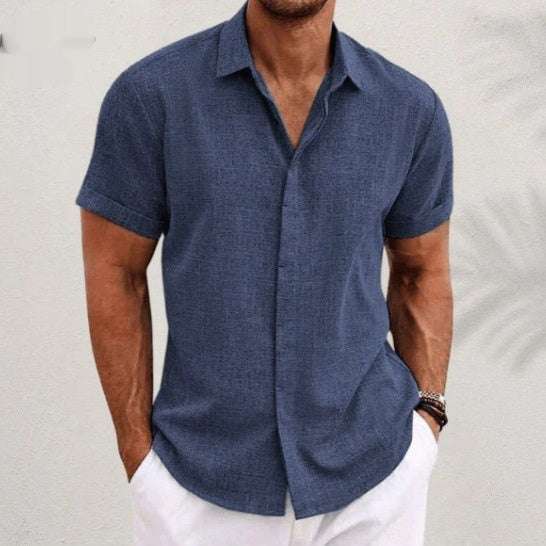 Men's Linen Short Sleeved T-shirt Loose Fitting | Orazek UK Ltd