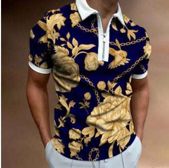 Men's POLO Shirt Striped Printed Short Sleeve T-Shirt Lapel Shirt | Orazek UK Ltd