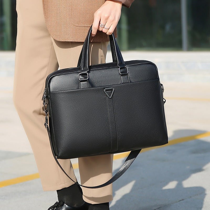 Men's PU Portable Oblique Span Business Briefcase Large Capacity Travel | Orazek UK Ltd