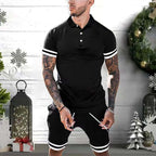 Mens Short Sets 2 Piece Outfits Polo Shirt Fashion Summer Tracksuits Casual Set Short Sleeve And Shorts Set For Men | Orazek UK Ltd