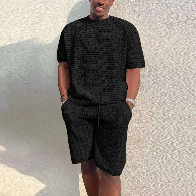 Men's Summer Suit Fashion Loose Men 2 Pieces Outfit Summer Hippie Shirt And Short Set | Orazek UK Ltd