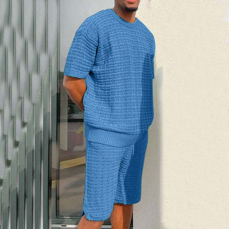 Men's Summer Suit Fashion Loose Men 2 Pieces Outfit Summer Hippie Shirt And Short Set | Orazek UK Ltd