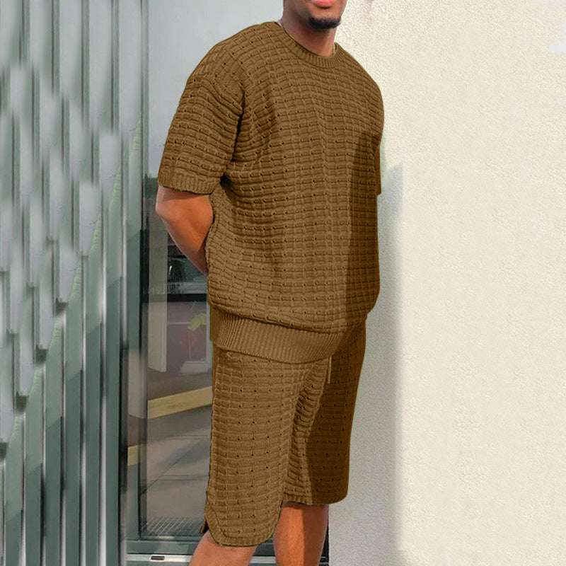 Men's Summer Suit Fashion Loose Men 2 Pieces Outfit Summer Hippie Shirt And Short Set | Orazek UK Ltd