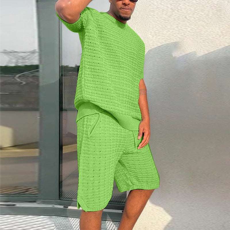 Men's Summer Suit Fashion Loose Men 2 Pieces Outfit Summer Hippie Shirt And Short Set | Orazek UK Ltd