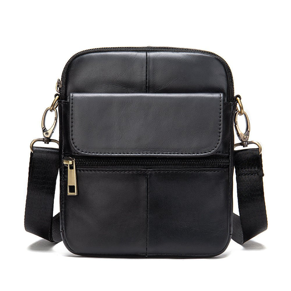 Men's Waist Bag New Messenger Bbag Shoulder Bag Men's Bag Leather Men Bags First Layer Leather Large Screen Mobile Phone Bag | Orazek UK Ltd