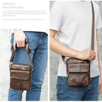 Men's Waist Bag New Messenger Bbag Shoulder Bag Men's Bag Leather Men Bags First Layer Leather Large Screen Mobile Phone Bag | Orazek UK Ltd