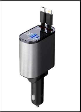 Metal Car Charger 100W Super Fast Charging Car Cigarette Lighter USB And TYPE-C Adapter | Orazek UK Ltd