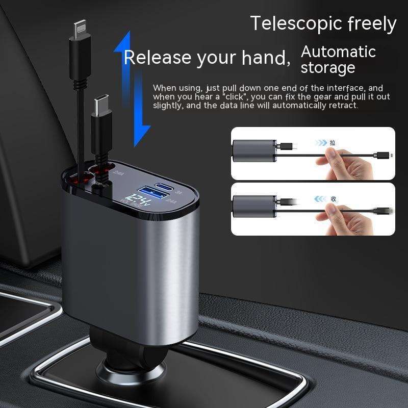Metal Car Charger 100W Super Fast Charging Car Cigarette Lighter USB And TYPE-C Adapter | Orazek UK Ltd