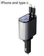 Metal Car Charger 100W Super Fast Charging Car Cigarette Lighter USB And TYPE-C Adapter | Orazek UK Ltd