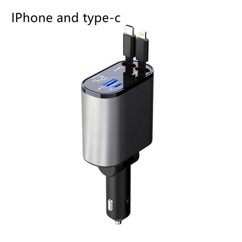 Metal Car Charger 100W Super Fast Charging Car Cigarette Lighter USB And TYPE-C Adapter | Orazek UK Ltd