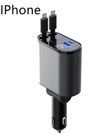 Metal Car Charger 100W Super Fast Charging Car Cigarette Lighter USB And TYPE-C Adapter | Orazek UK Ltd