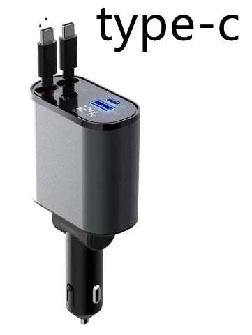 Metal Car Charger 100W Super Fast Charging Car Cigarette Lighter USB And TYPE-C Adapter | Orazek UK Ltd