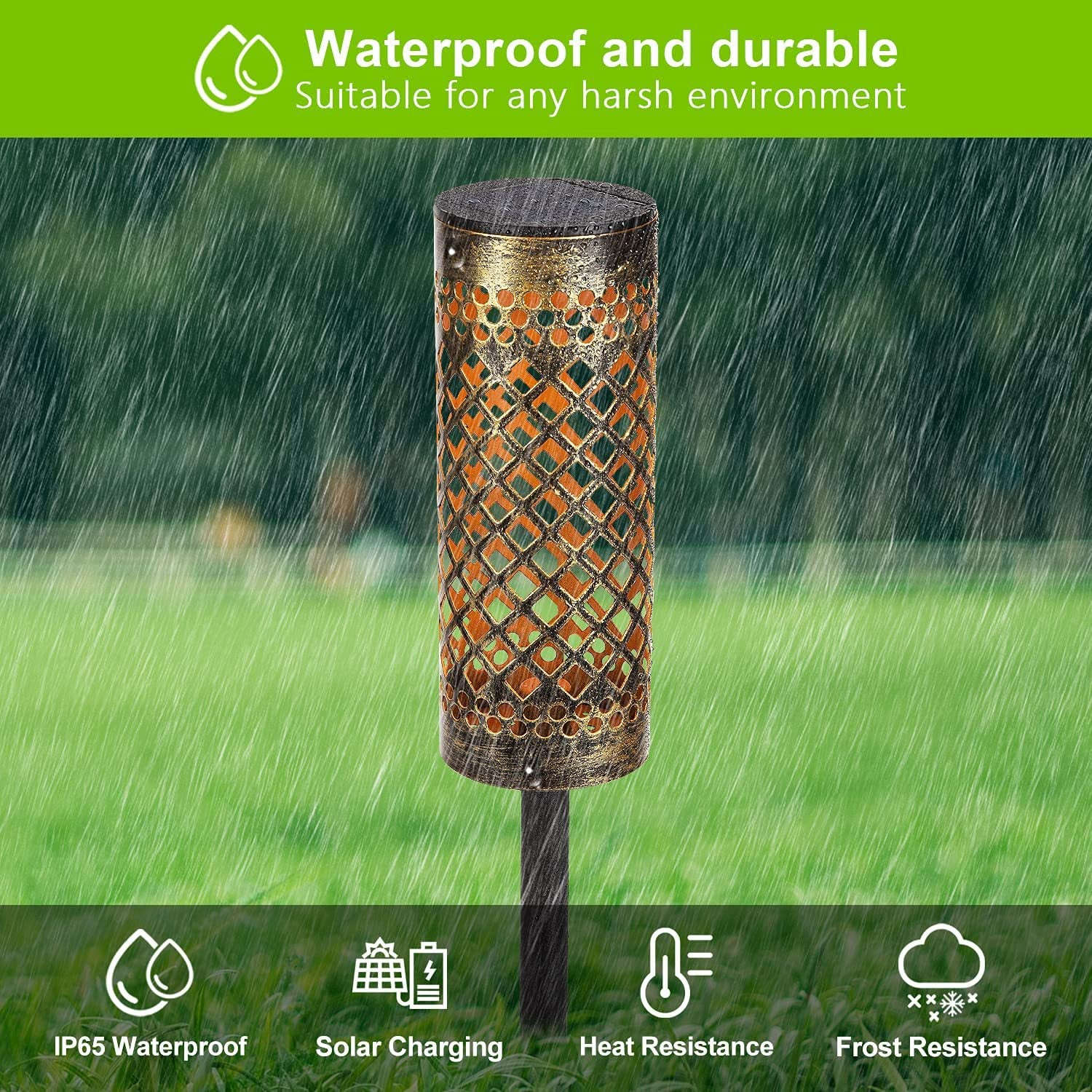 Metal Solar-powered Lawn Lamps Courtyard Decorative Waterproof | Orazek UK Ltd