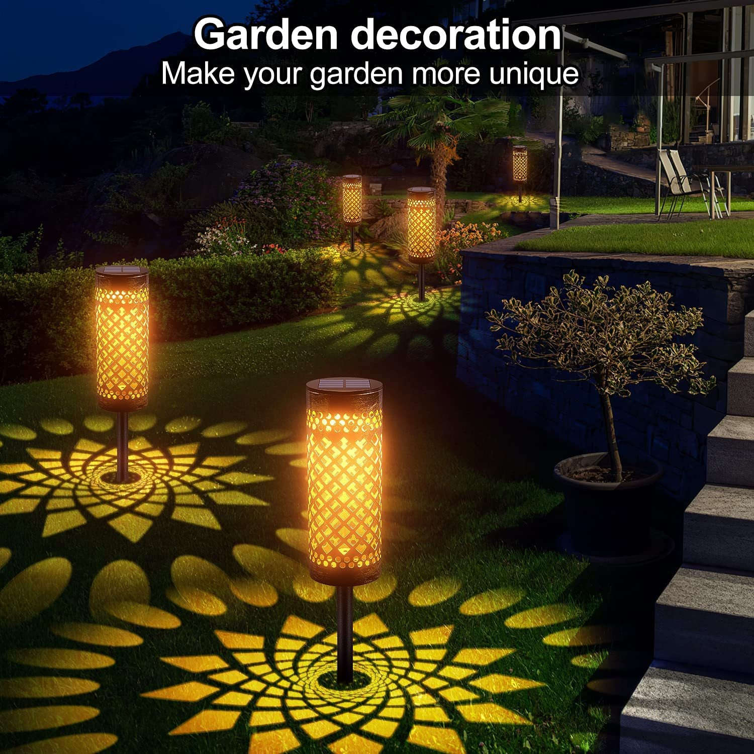 Metal Solar-powered Lawn Lamps Courtyard Decorative Waterproof | Orazek UK Ltd