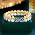 Micro Inlaid Zircon Banquet Evening Dress Shell Pearls Hand Jewelry | Orazek UK Ltd
